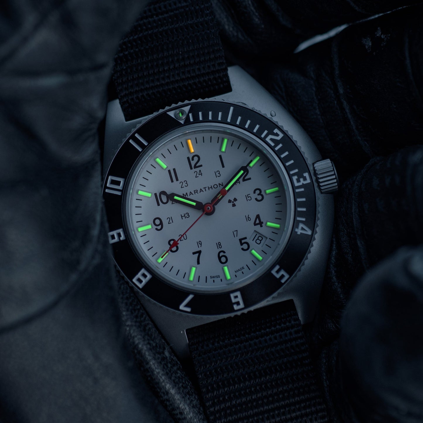 41mm Arctic Steel Navigator w/ Date (SSNAV-D) on Nylon DEFSTAN