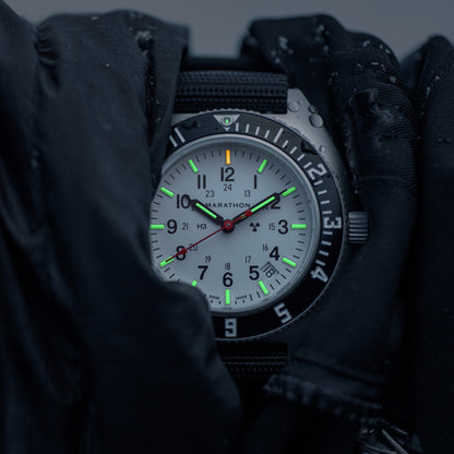 41mm Arctic Steel Navigator w/ Date (SSNAV-D) on Ballistic Nylon