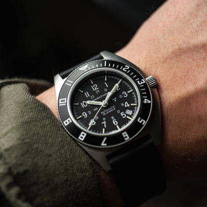 41mm Steel Navigator w/ Date Automatic (SSNAV-D AUTO) on Black 3-Piece Rubber Strap Kit