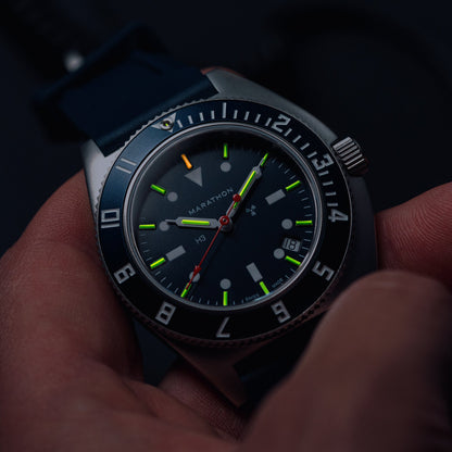 41mm Blue Steel Navigator w/Date (SSNAV-D) on Blue 3-Piece Rubber Strap Kit