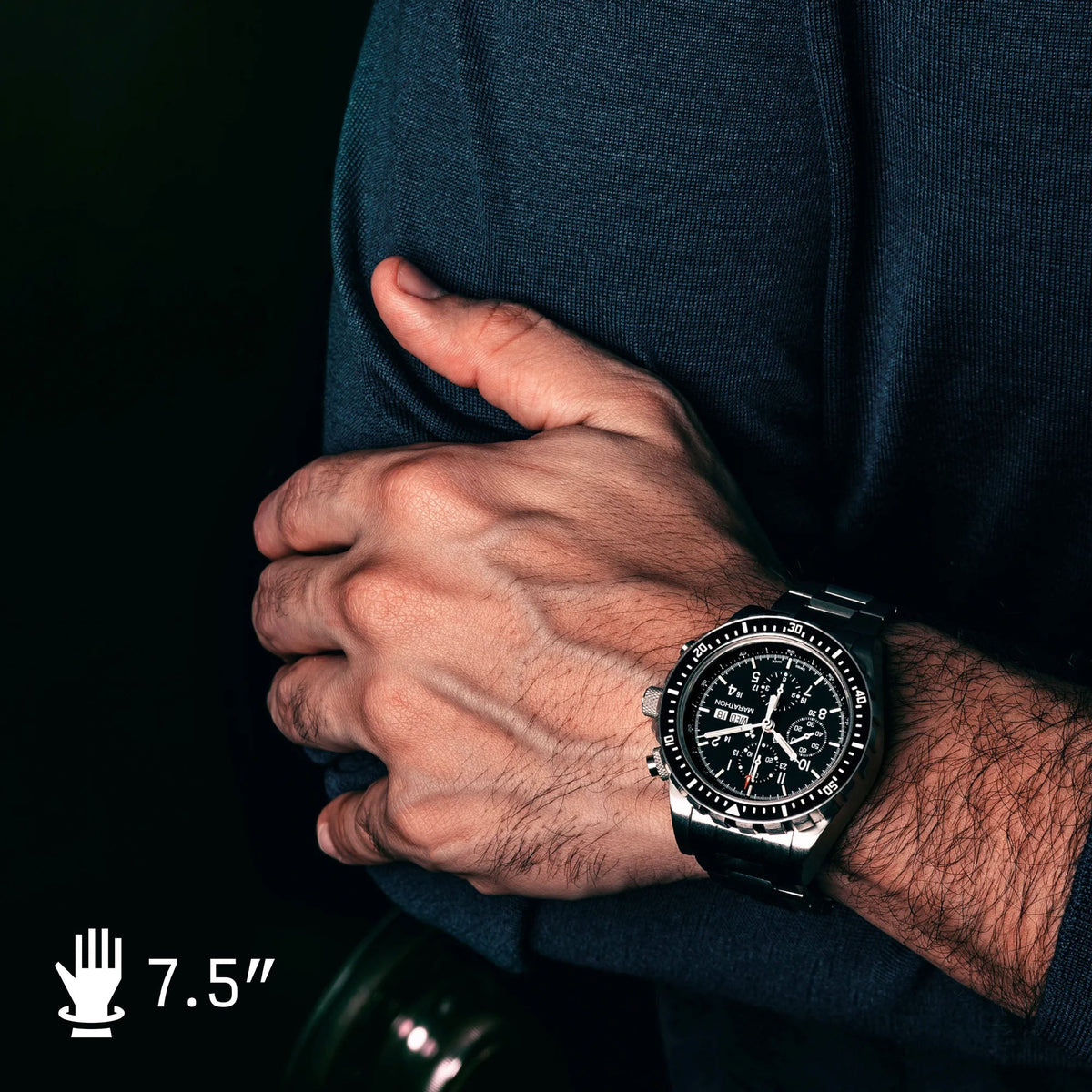 46mm Jumbo Diver/Pilot's Automatic Chronograph (CSAR) with Stainless Steel Bracelet