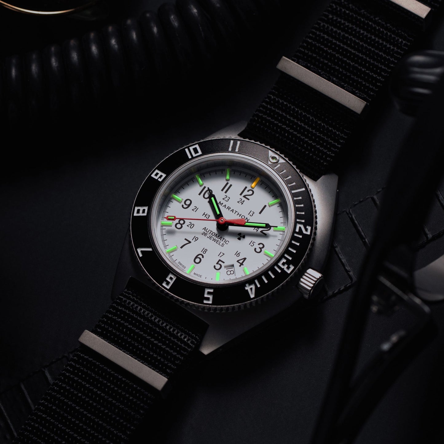 41mm Arctic Steel Navigator w/ Date Automatic (Arctic SSNAV-D Auto) on Nylon DEFSTAN