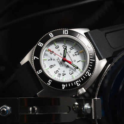 41mm Arctic Steel Navigator w/ Date Automatic (Arctic SSNAV-D Auto) on Black 3-Piece Rubber Strap Kit