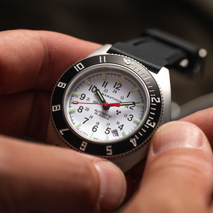41mm Arctic Steel Navigator w/ Date Automatic (Arctic SSNAV-D Auto) on Black 3-Piece Rubber Strap Kit