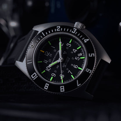 41mm Steel Navigator w/ Date Automatic (SSNAV-D AUTO) on Black 3-Piece Rubber Strap Kit