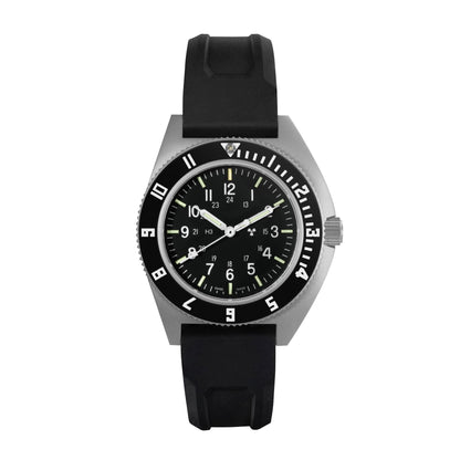 41mm Steel Navigator (SSNAV) on Black 3-Piece Rubber Strap Kit