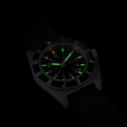 41mm Steel Navigator w/Date (SSNAV-D) on Black 3-Piece Rubber Strap Kit