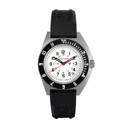 41mm Arctic Steel Navigator w/Date (SSNAV-D) on Black 3-Piece Rubber Strap Kit