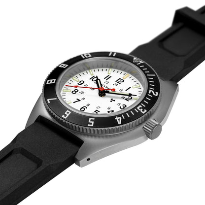 41mm Arctic Steel Navigator w/Date (SSNAV-D) on Black 3-Piece Rubber Strap Kit