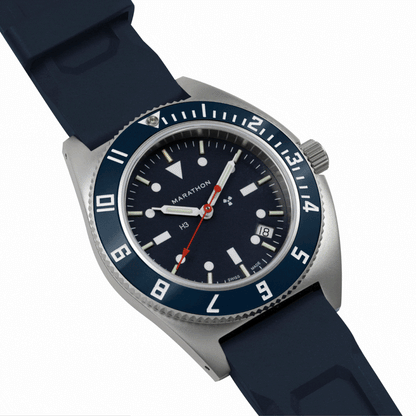 41mm Blue Steel Navigator w/Date (SSNAV-D) on Blue 3-Piece Rubber Strap Kit