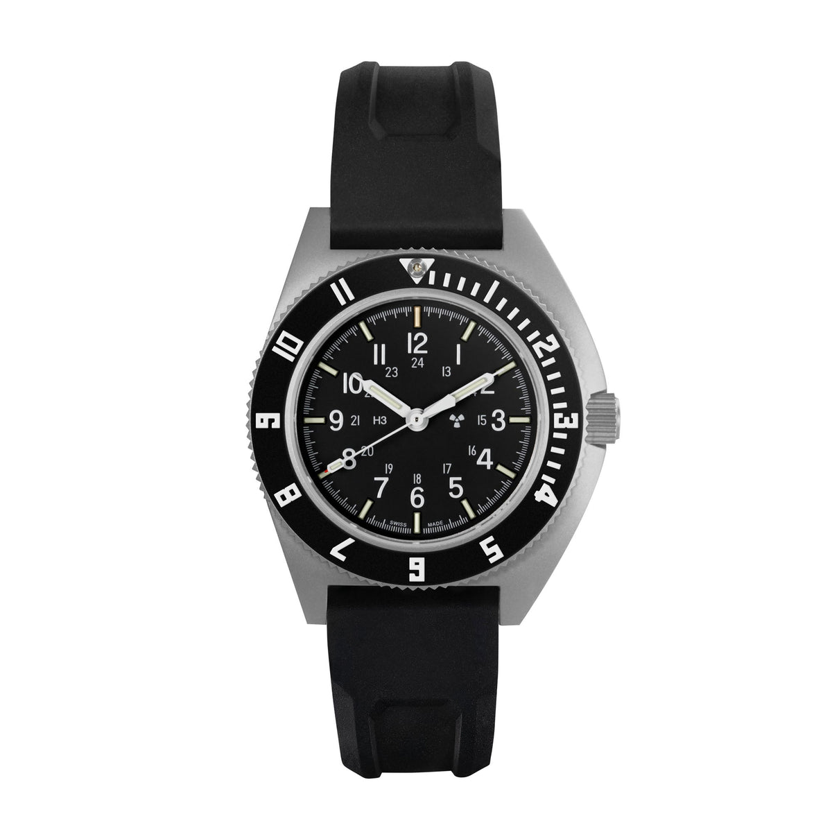 41mm Steel Navigator Automatic (SSNAV Auto) on 3-Piece Rubber Strap Kit