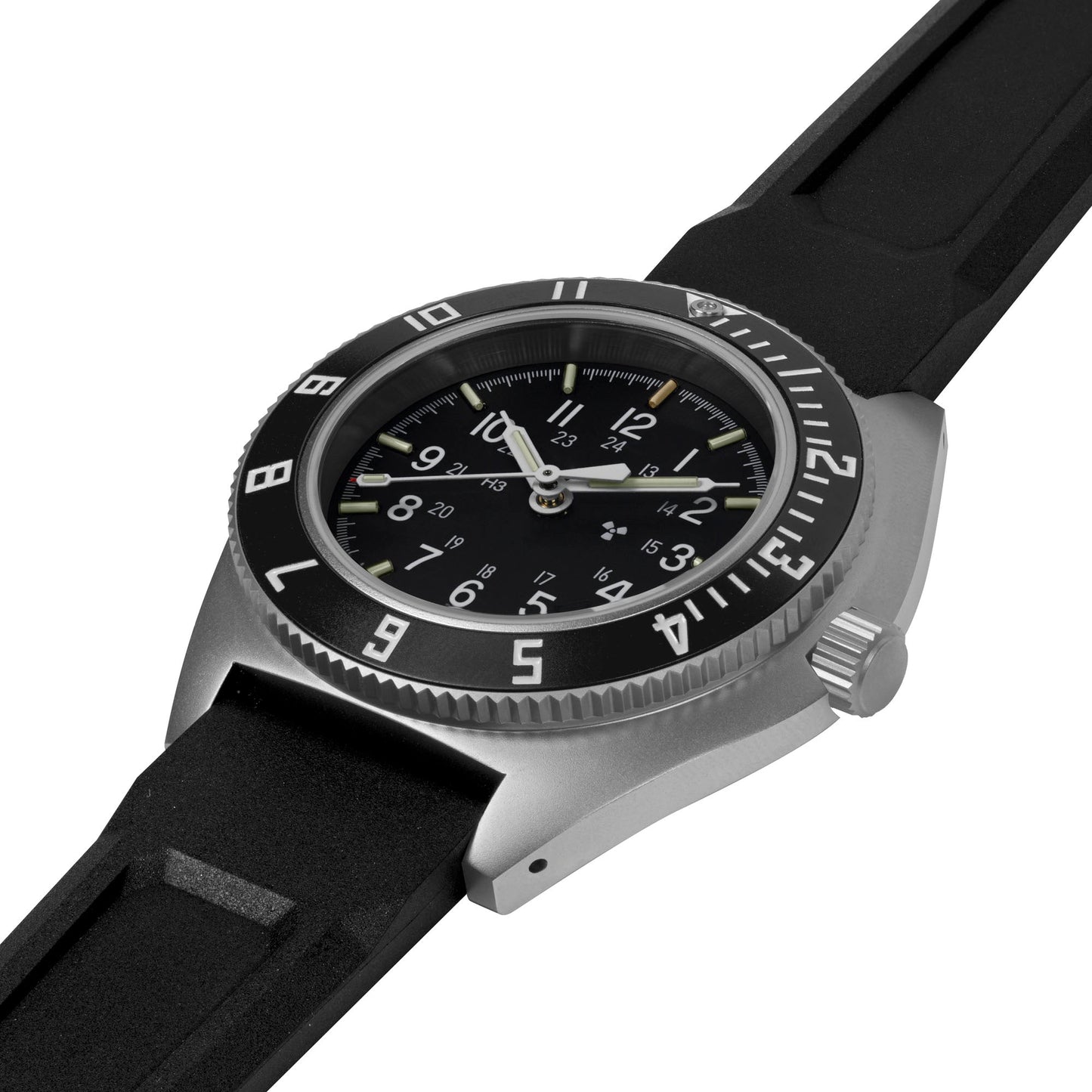 41mm Steel Navigator Automatic (SSNAV Auto) on 3-Piece Rubber Strap Kit