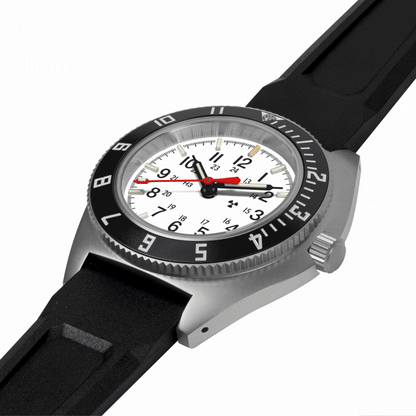 41mm Arctic Steel Navigator Automatic (Arctic SSNAV Auto) on Black 3-Piece Rubber Strap Kit