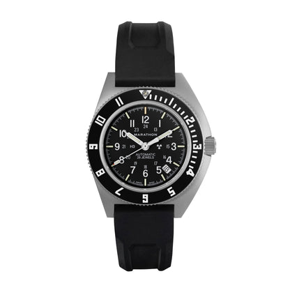 41mm Steel Navigator w/ Date Automatic (SSNAV-D AUTO) on Black 3-Piece Rubber Strap Kit