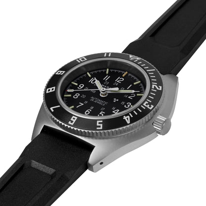 41mm Steel Navigator w/ Date Automatic (SSNAV-D AUTO) on Black 3-Piece Rubber Strap Kit