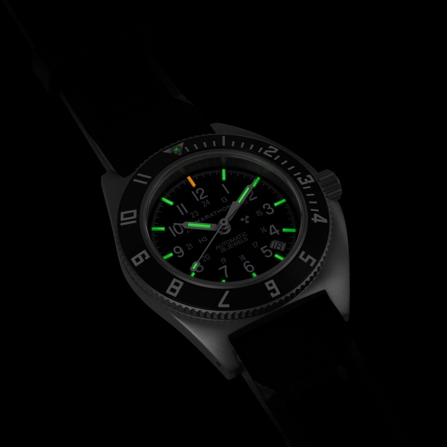 41mm Steel Navigator w/ Date Automatic (SSNAV-D AUTO) on Black 3-Piece Rubber Strap Kit