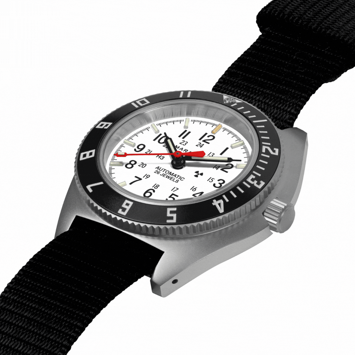 41mm Arctic Steel Navigator w/ Date Automatic (Arctic SSNAV-D Auto) on Ballistic Nylon