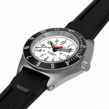 41mm Arctic Steel Navigator w/ Date Automatic (Arctic SSNAV-D Auto) on Black 3-Piece Rubber Strap Kit